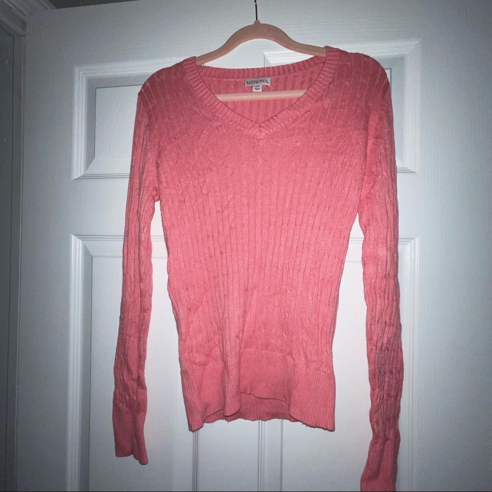 Merona pink fitted sweater